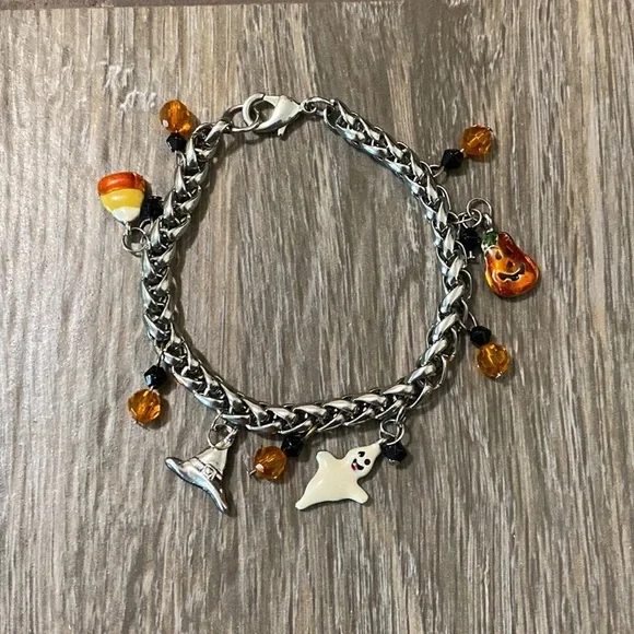 Halloween Chunky Silver Bracelet - Picture 1 of 3
